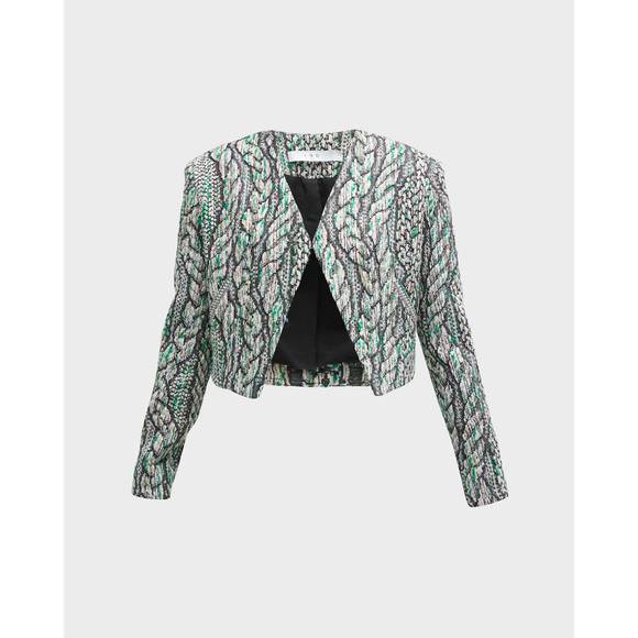 NEW IRO agnese jacket in green multico - Picture 5 of 5